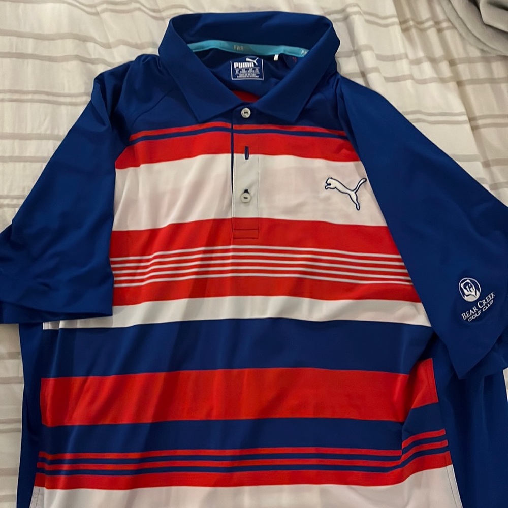 Blue puma golf shirt
